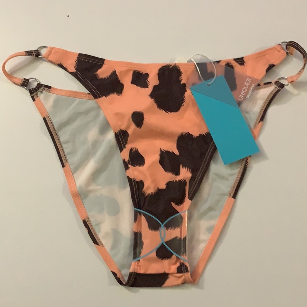 Cow Print Tanga Bikini Bottom size 10